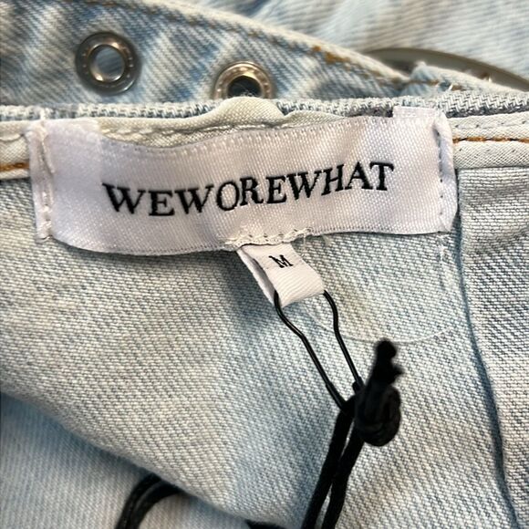 WEWOREWHAT Denim Cut Out Mini Skirt M - Picture 9 of 12